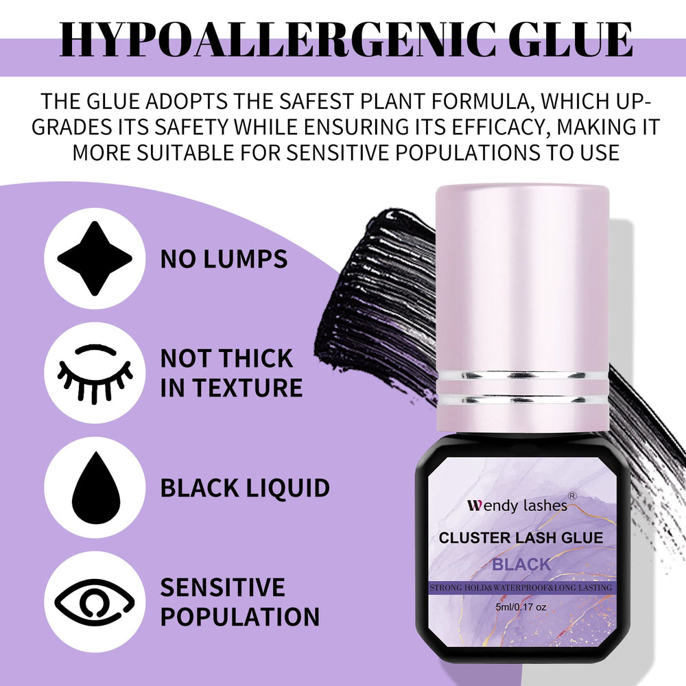 Wendy Lashes waterproof lash cluster glue ideal for DIY lashes at home.