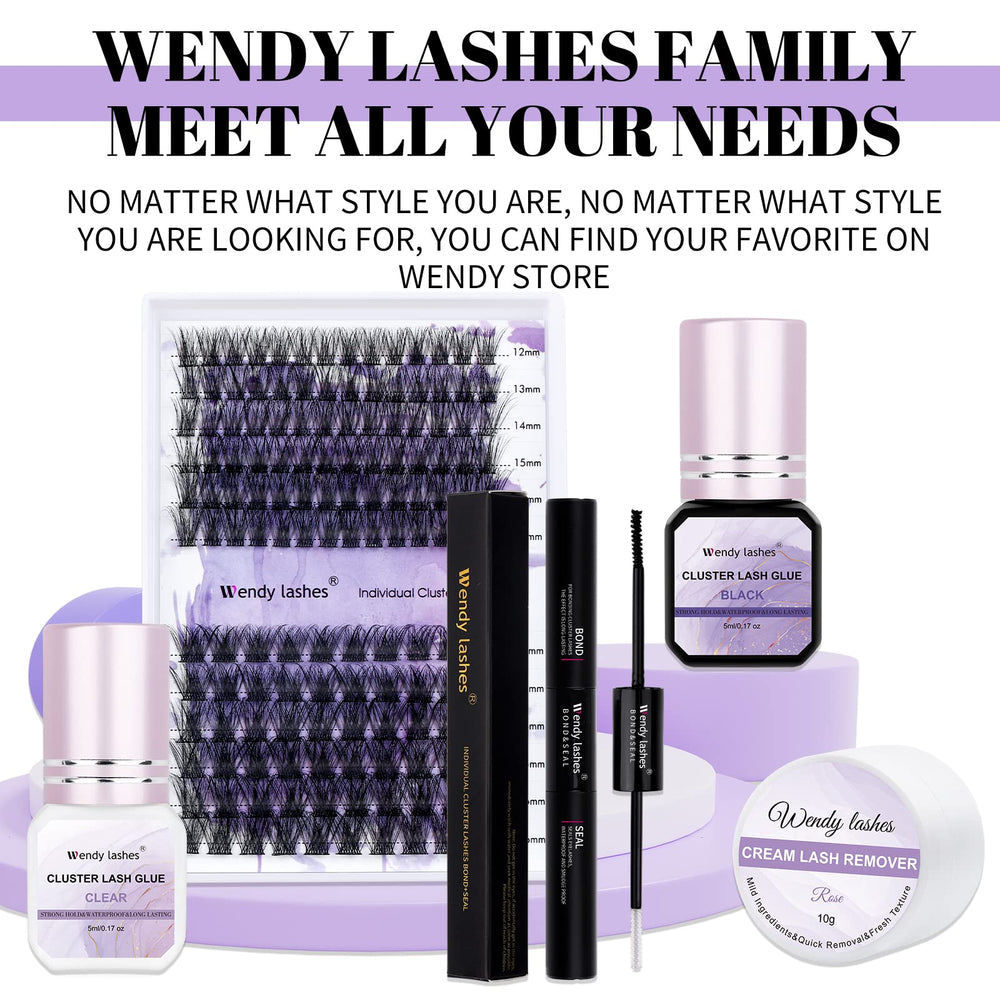 Wendy Lashes waterproof glue maintains hold in heat and humidity.
