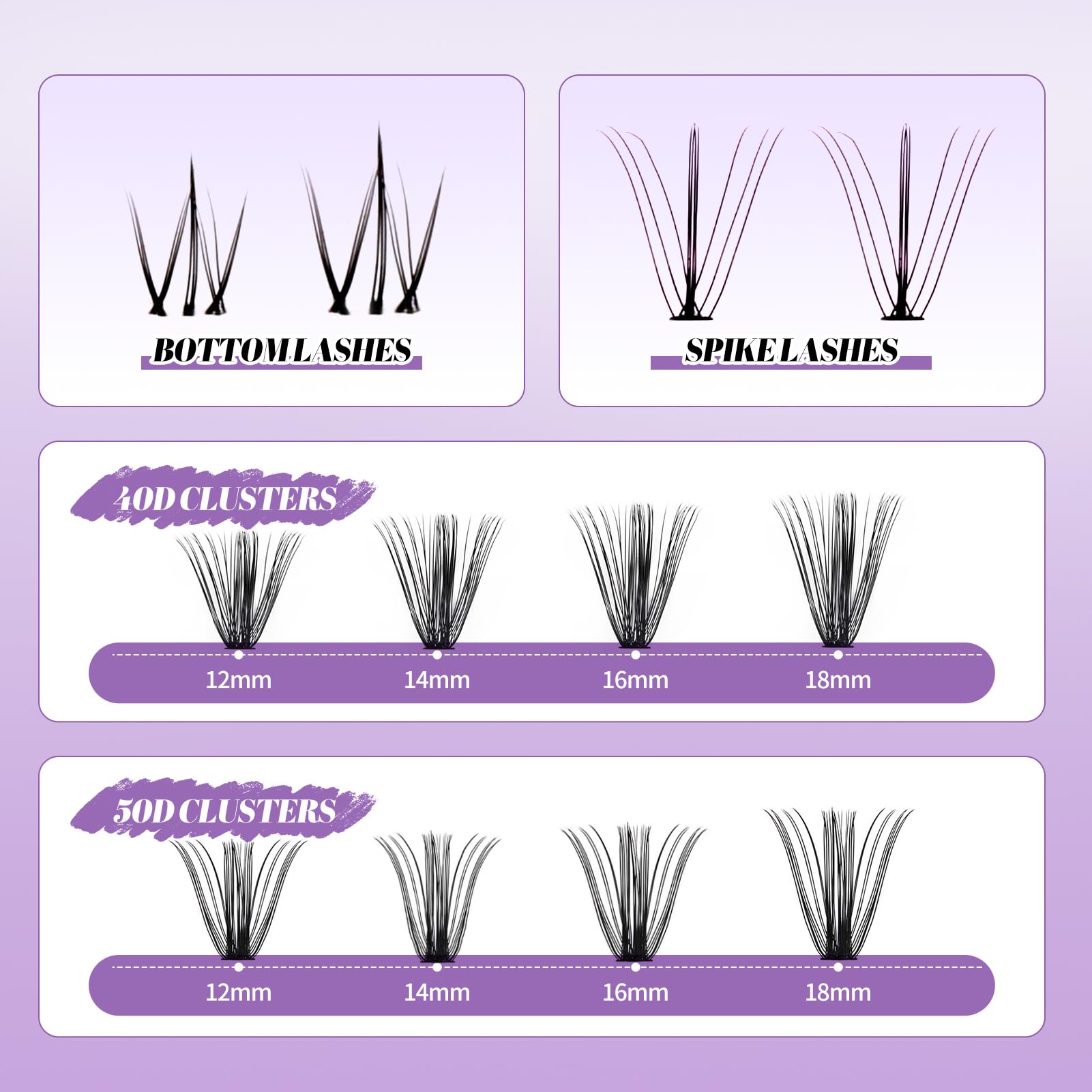 Wendy Lashes other style lash clusters tray for versatile styles.