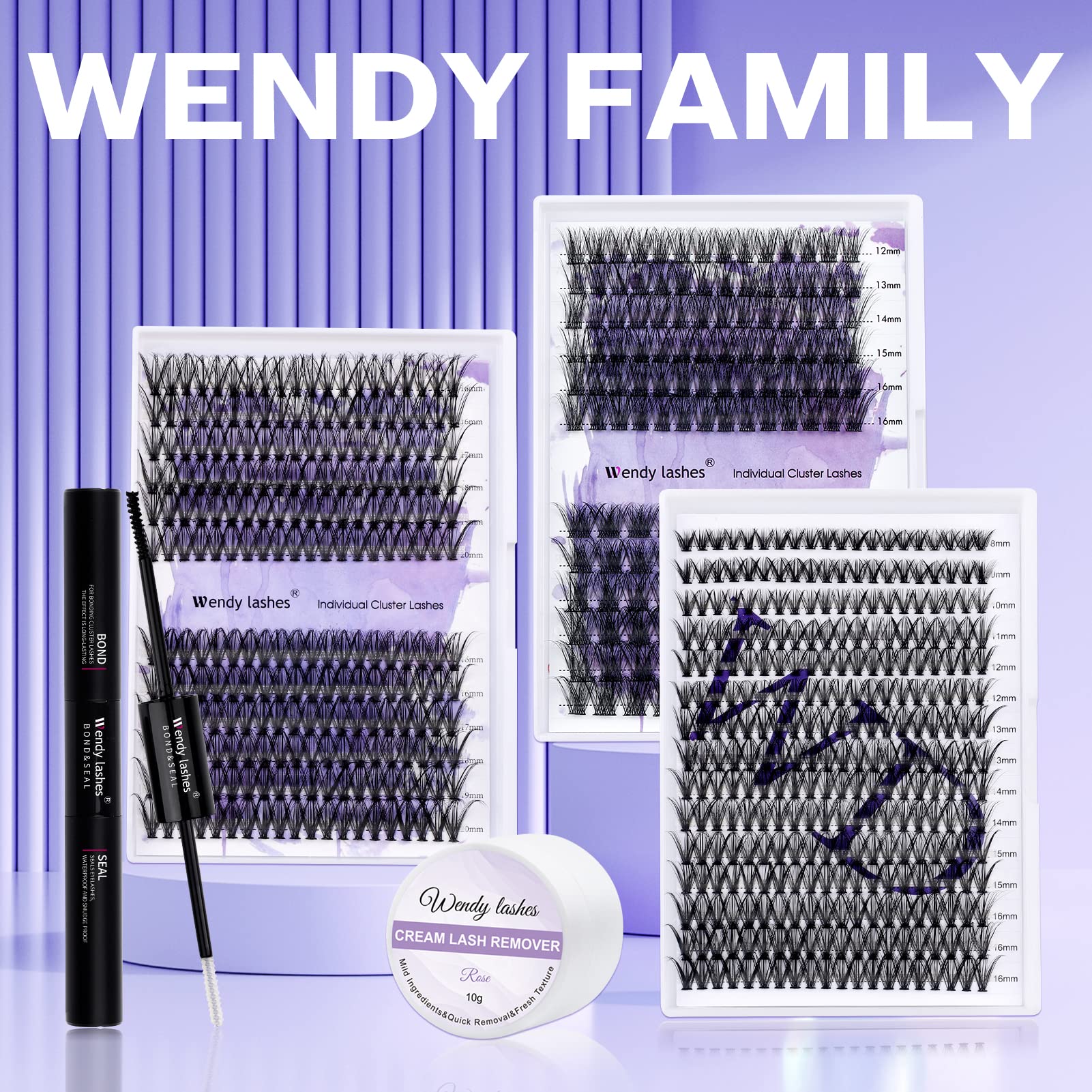 Wendy Lashes removal guide image shows cotton pad step to dissolve residue safely.