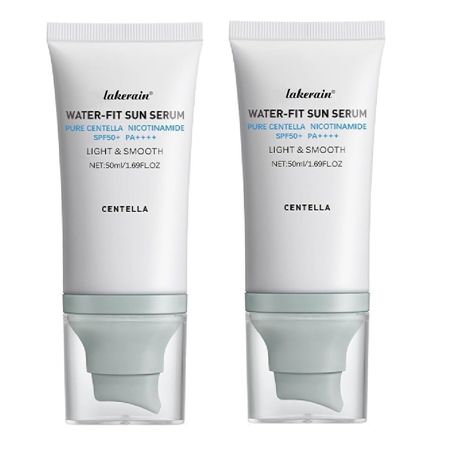 WenFeng Centella Sunscreen SPF50 con dispensador; protección UV rápida.