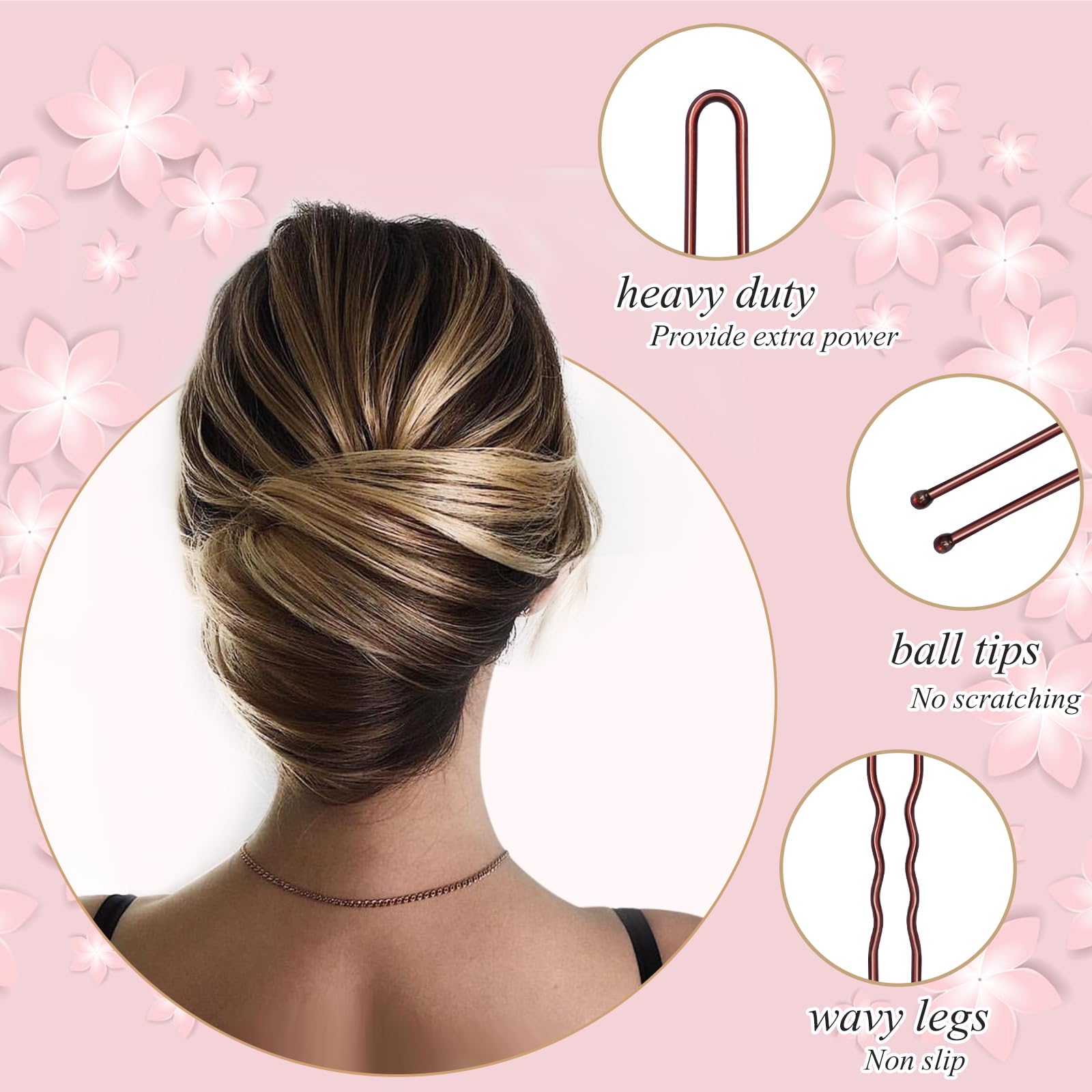 Wenobby crinkled-legs provide nonslip grip for stable updos.