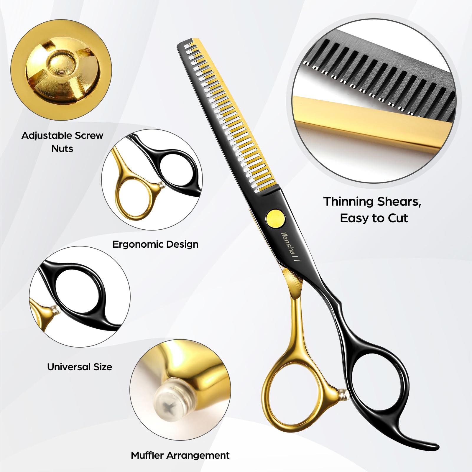 Wenshall hair clip to secure sections during precision cuts.