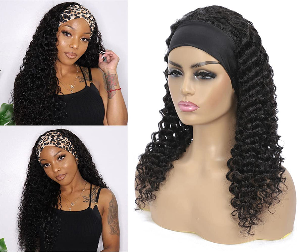 WENYAN glueless headband wig no lace for quick, secure fit