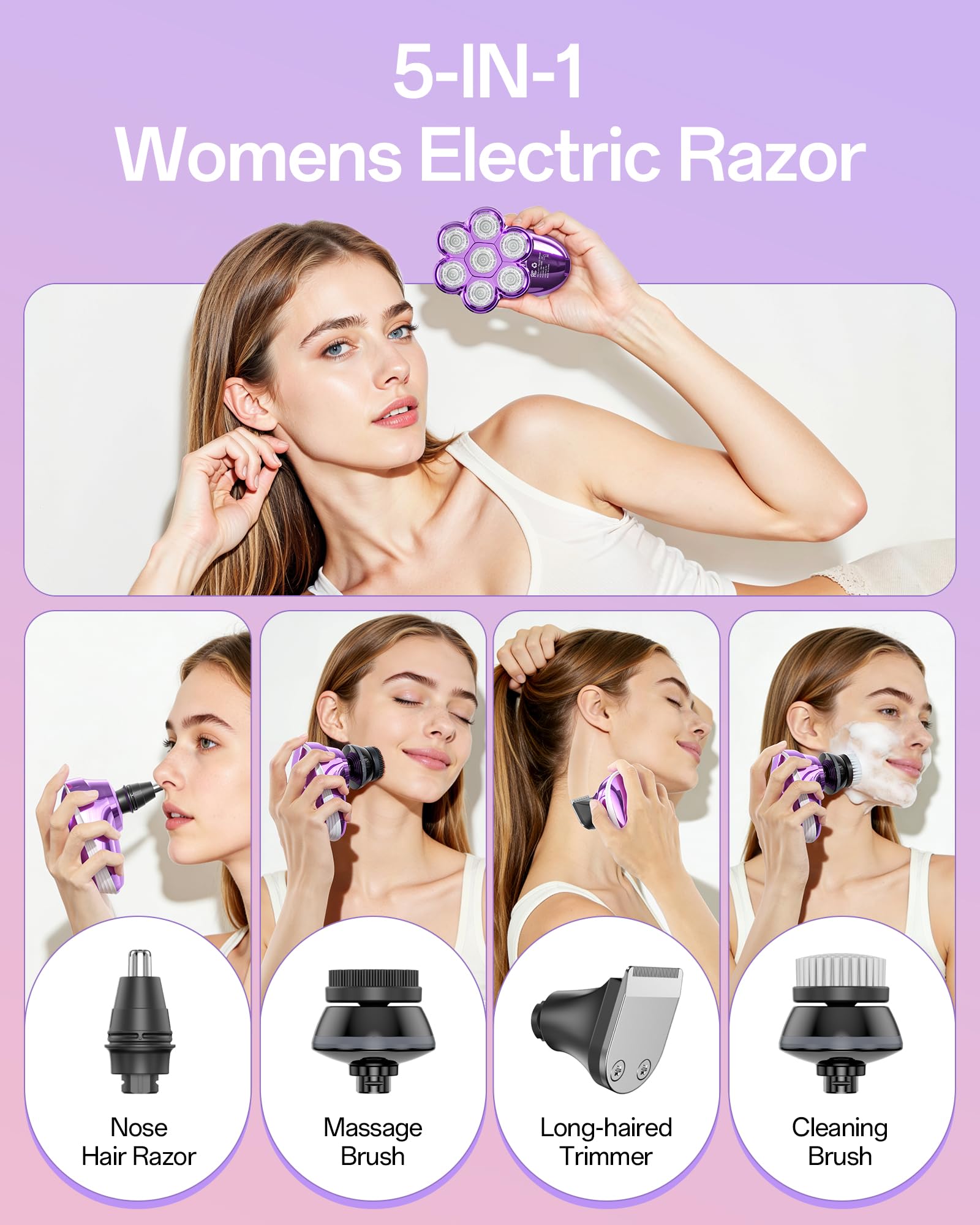 WEQOEE IPX7 waterproof design supports wet or dry shaving