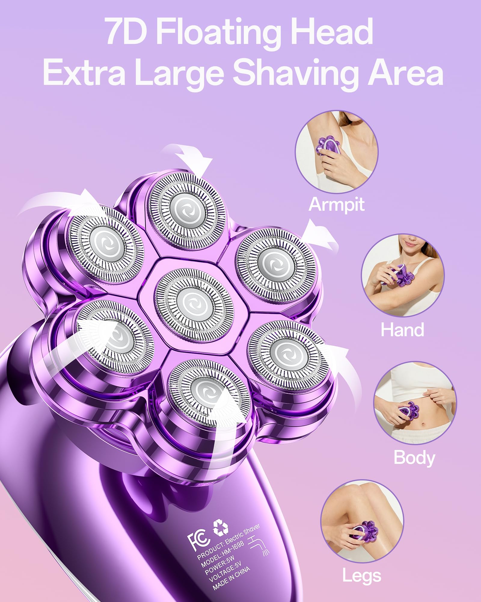 WEQOEE seven-d magnetic heads hug curves for precise shaving