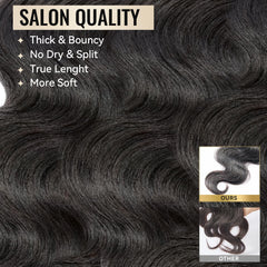 WEQUEEN 22-inch natural black bundle provides dramatic length for voluminous looks