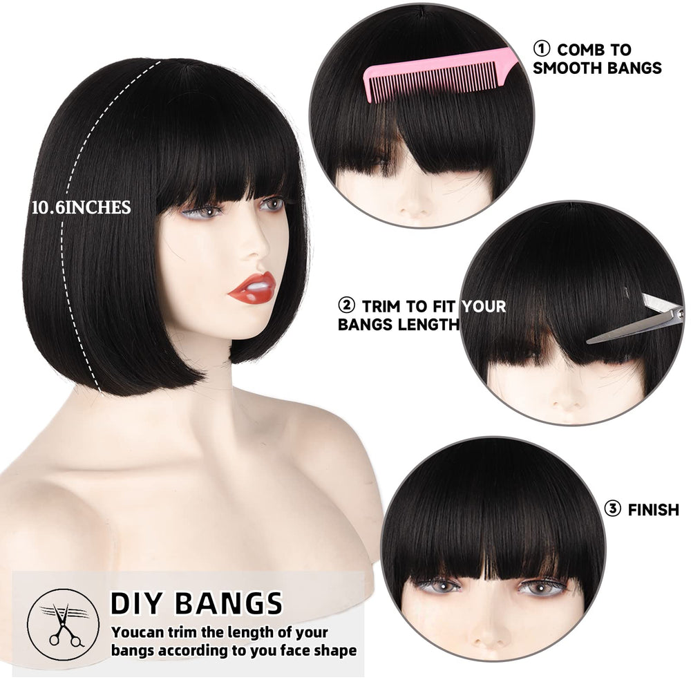 WERD wig with bangs for a natural-look bob silhouette