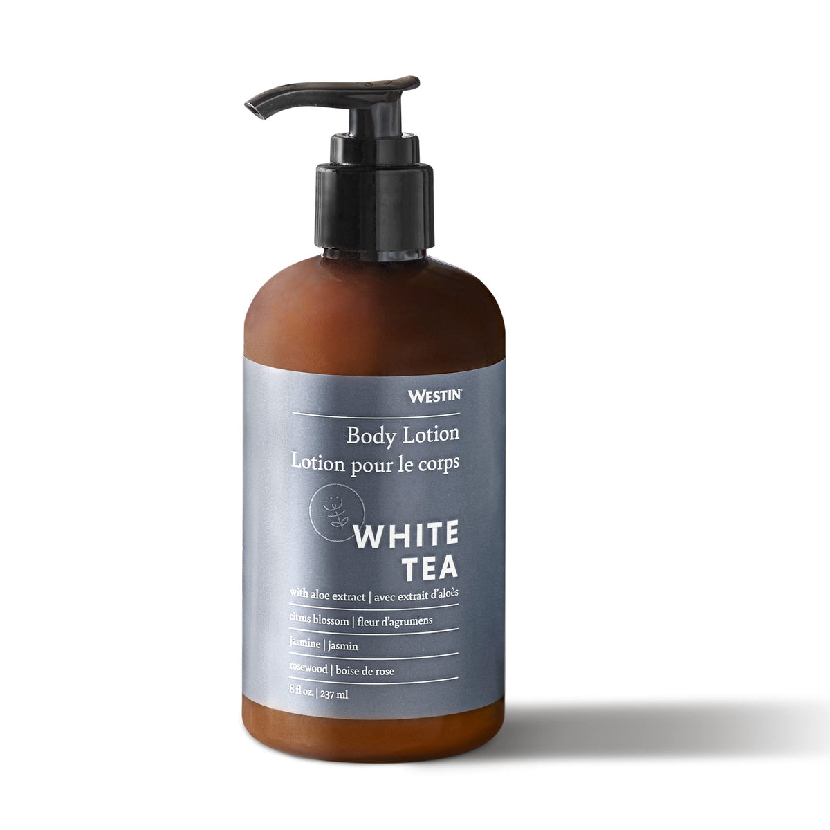Westin White Tea Aloe Loción corporal en botella de 8 oz hidratación diaria para piel suave.