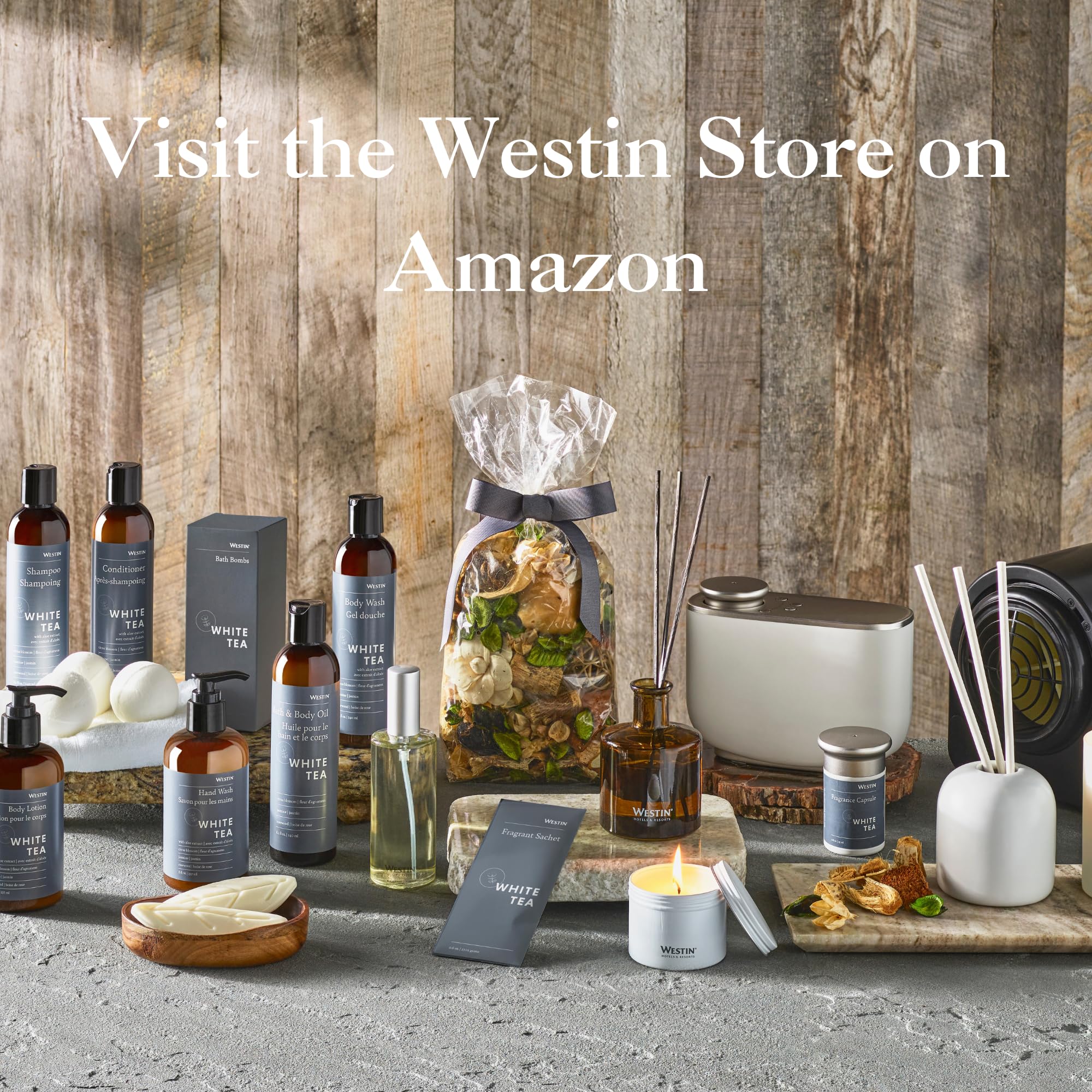 Westin White Tea Aloe, aroma sutil de té blanco y aloe durante la ducha.