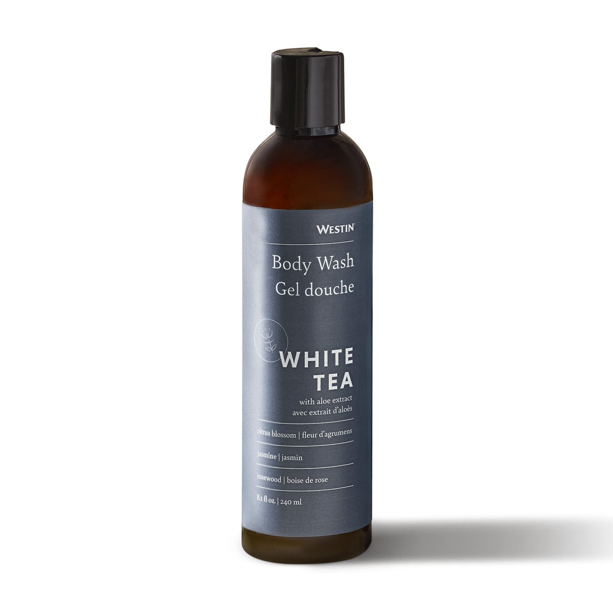 Westin White Tea Aloe, botella frontal para un aroma suave en la ducha diaria.