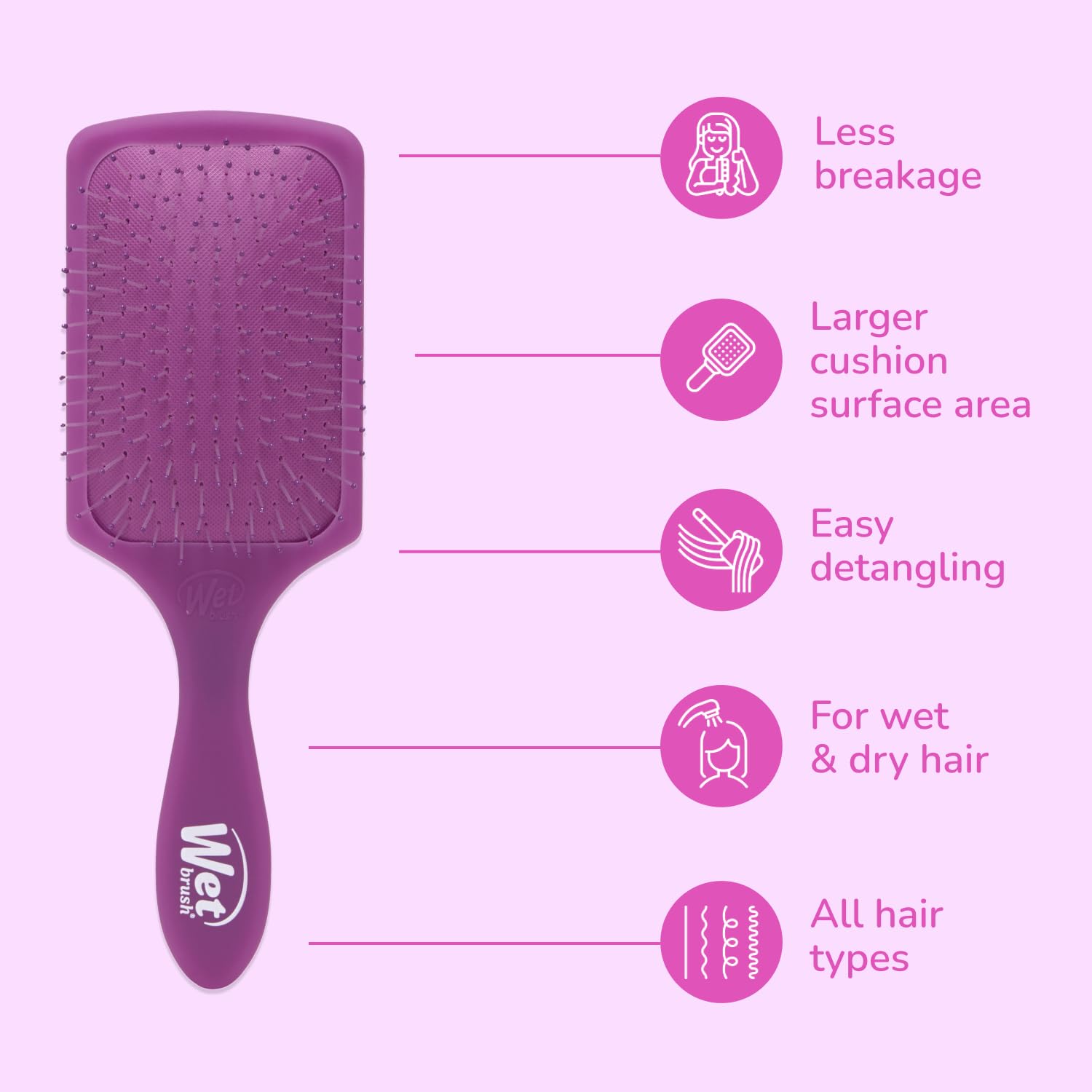 Wet Brush 20 percent larger surface area for even product spread