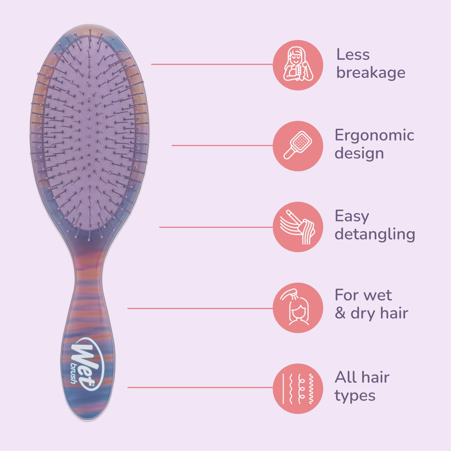 Wet Brush works for all hair vibes, from straight to curly.