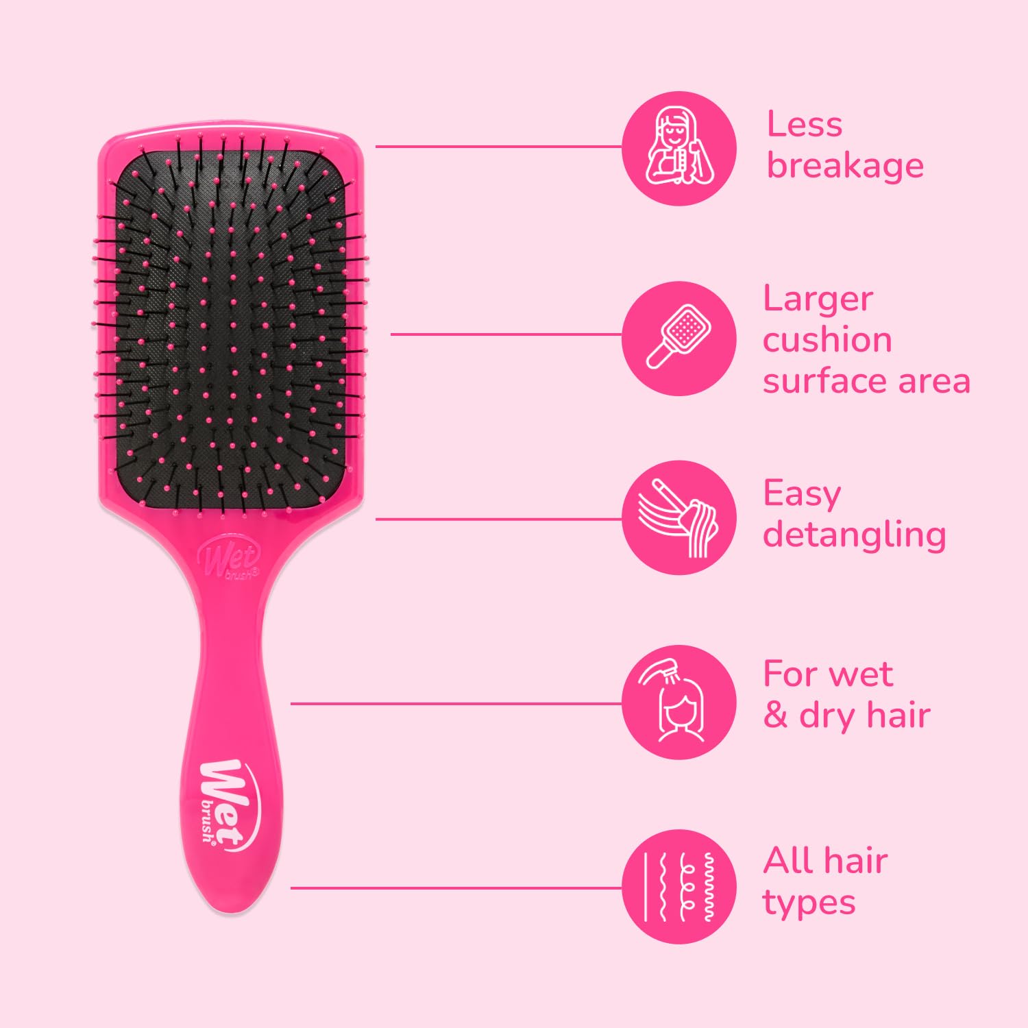 Wet Brush AquaVent design drains quickly for easy cleanup after use.