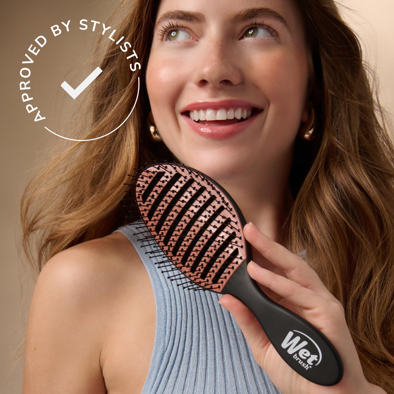 Wet Brush Ceramic Speed Dry in-use on straight hair for sleek results