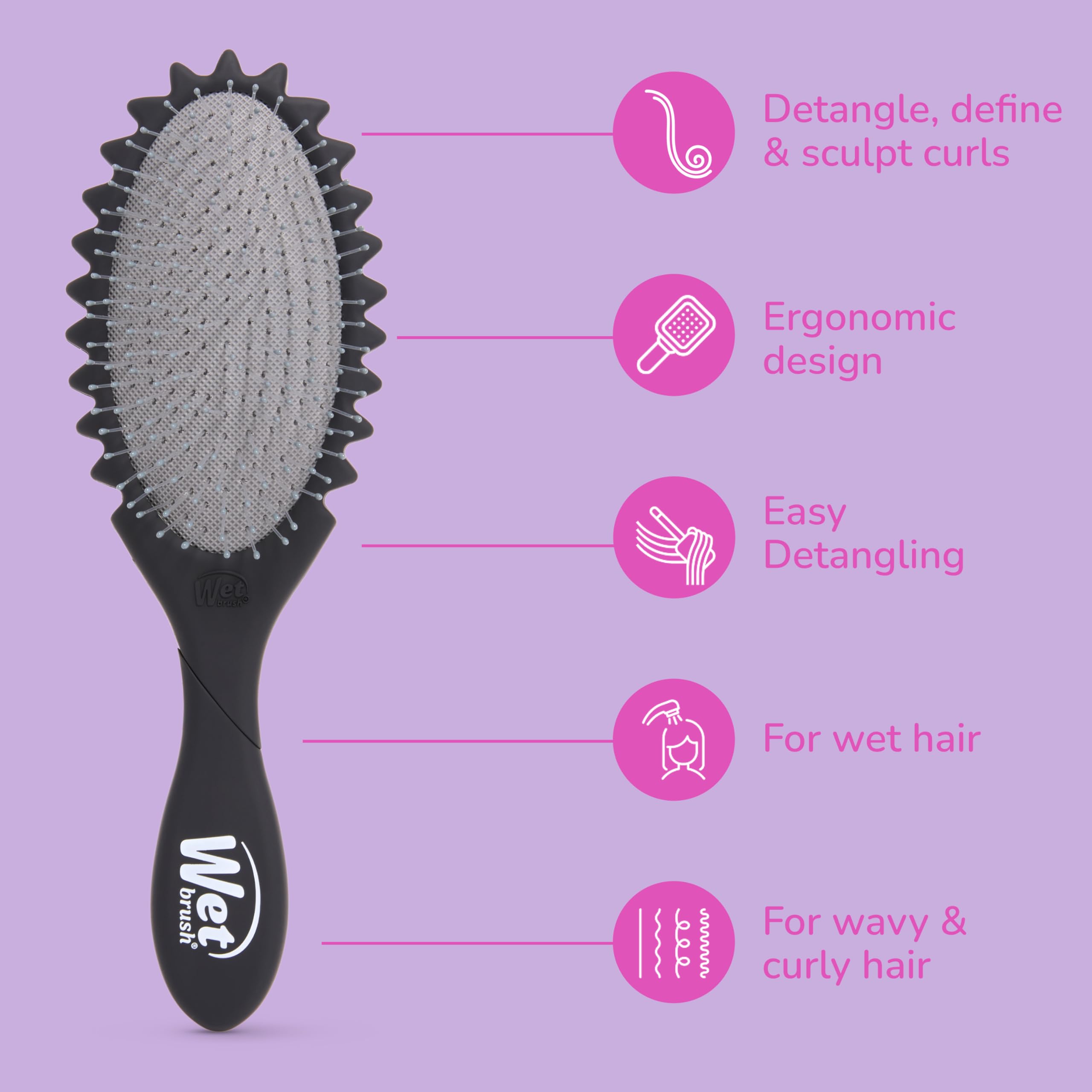Wet Brush Curl Shaper in use with leave-in conditioner for moisture and definition.