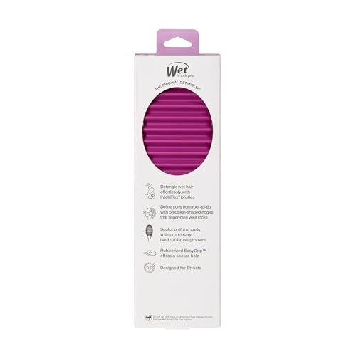 Wet Brush Curl Shaper purple variant highlights a compact, durable tool.
