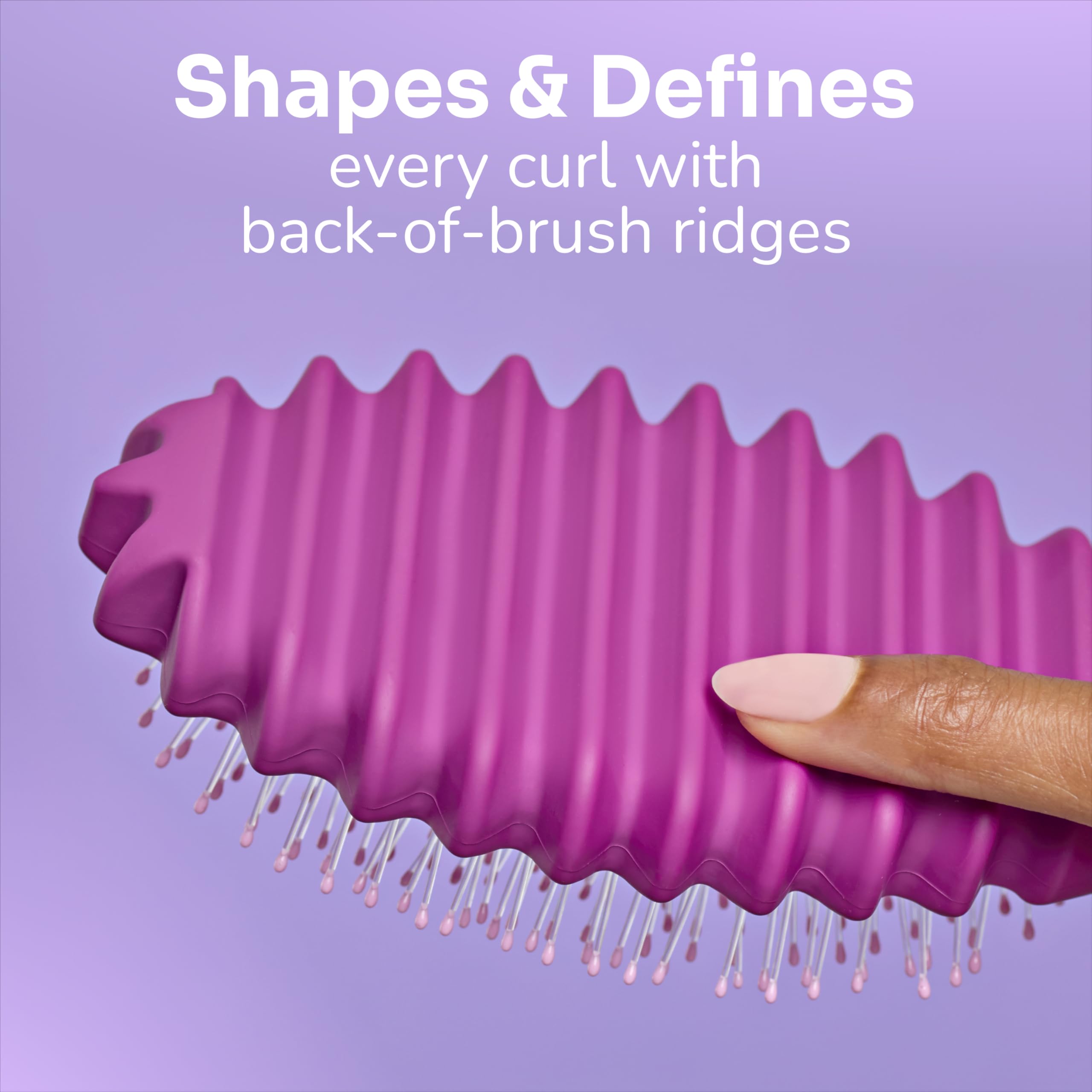 Wet Brush Curl Shaper showing root-to-tip definition for uniform curls.