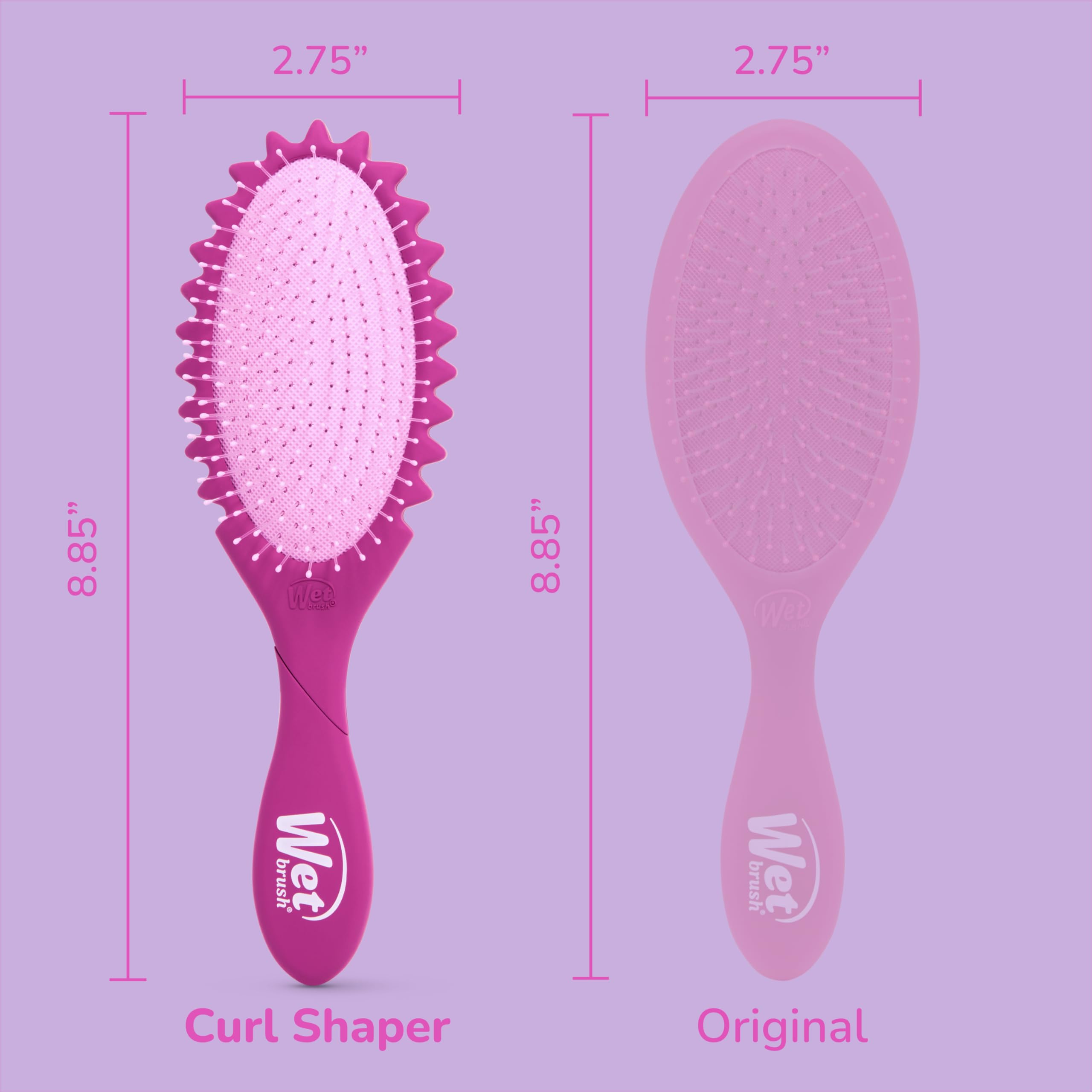 Wet Brush Curl Shaper compact design is travel ready.