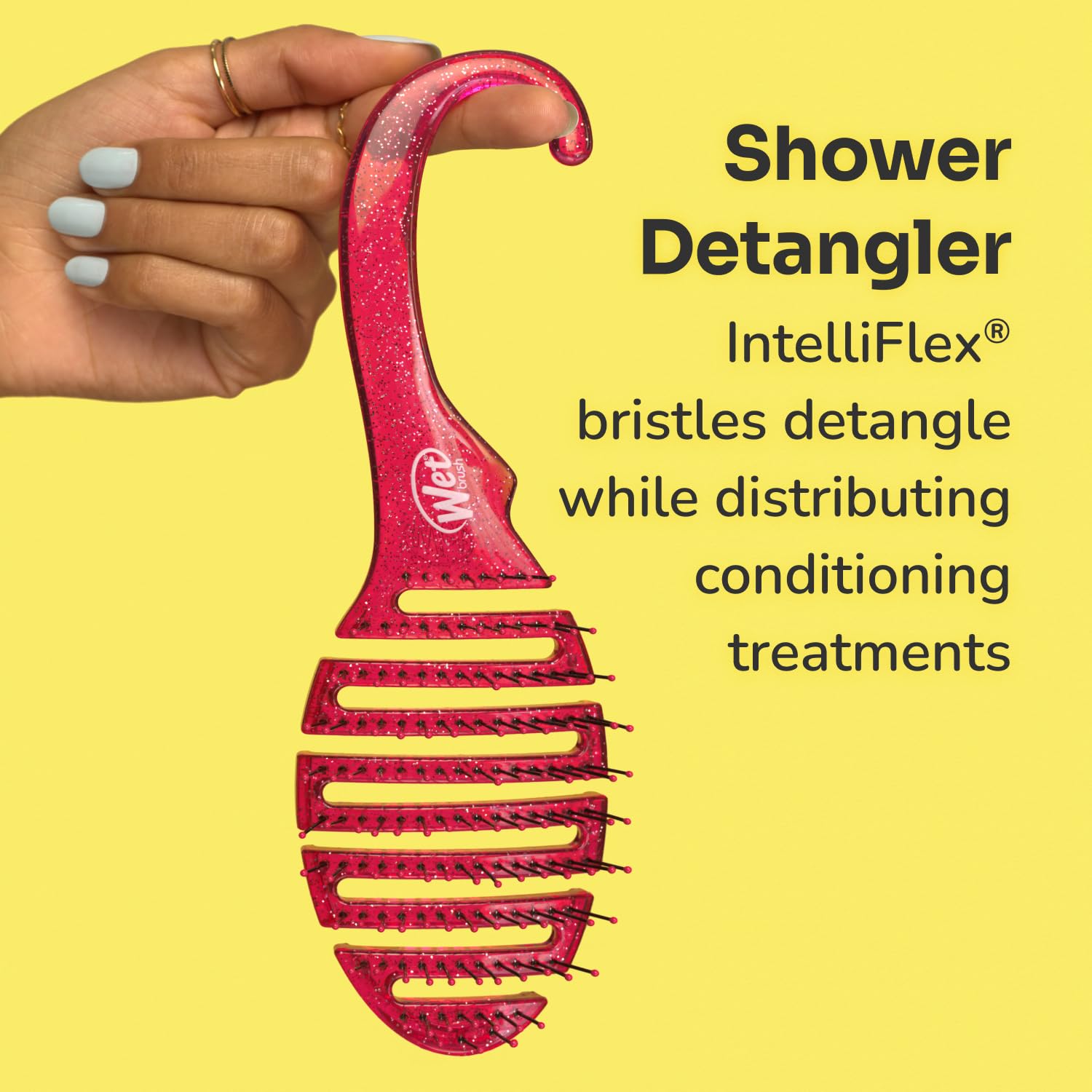 The Wet Brush works on damp or dry hair with minimal tugging.