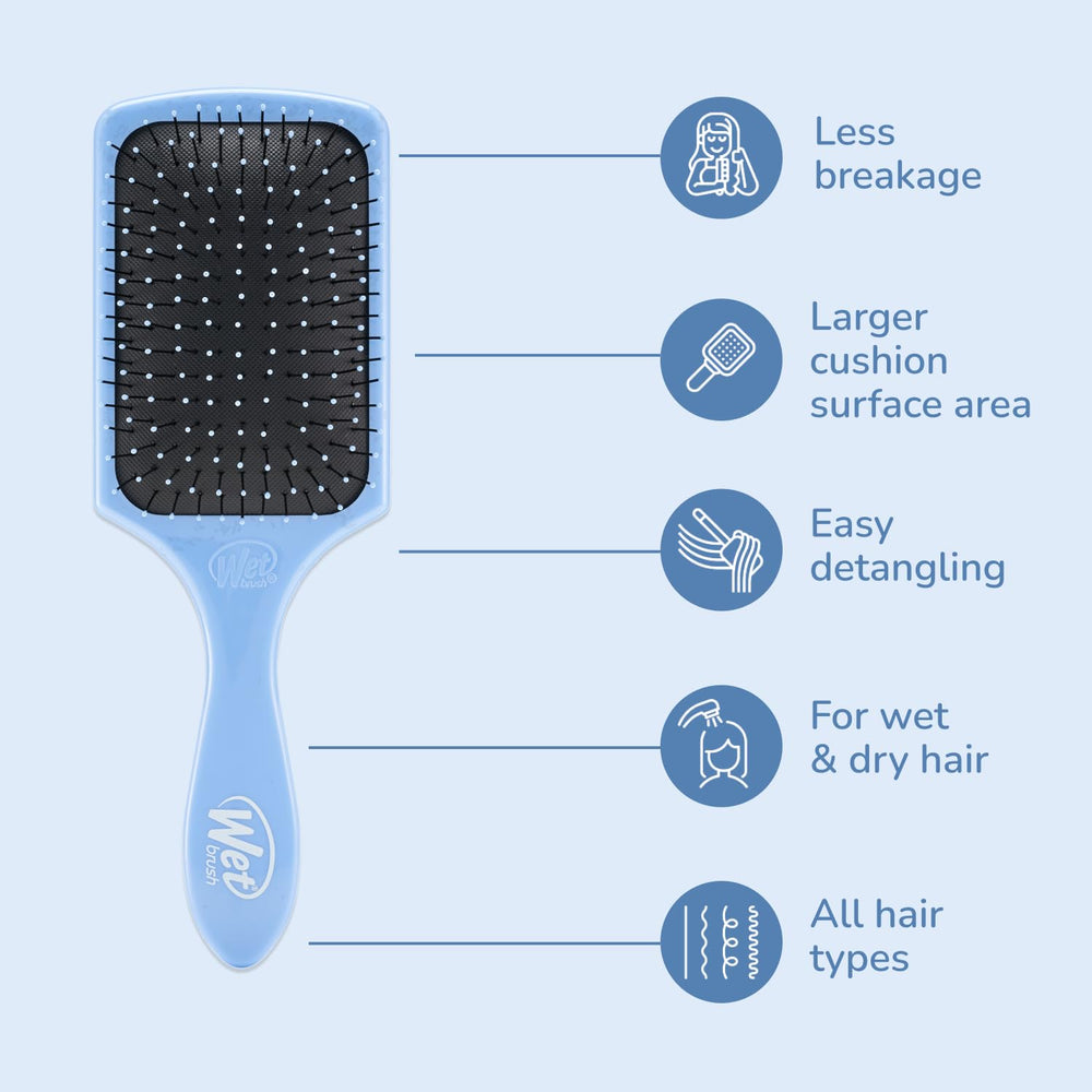 Wet Brush Paddle Detangler spreads conditioner evenly through hair.
