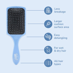 Wet Brush Paddle Detangler spreads conditioner evenly through hair.