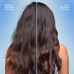 Wet Brush Frizz-Free Detangler demonstrates glossy finish and frizz control after brushing
