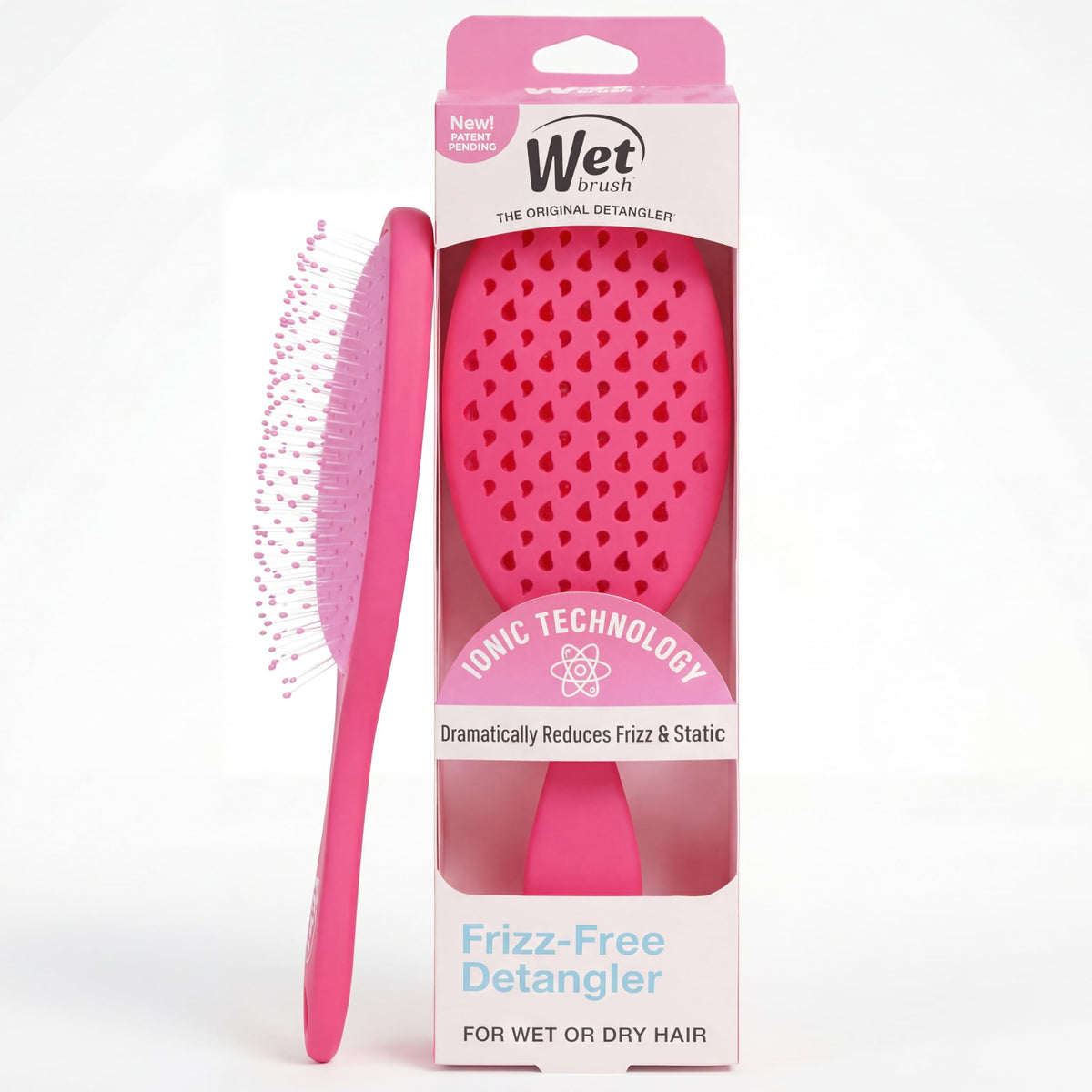 Wet Brush frizz-free detangler pink overview for smooth, tangle-free hair.