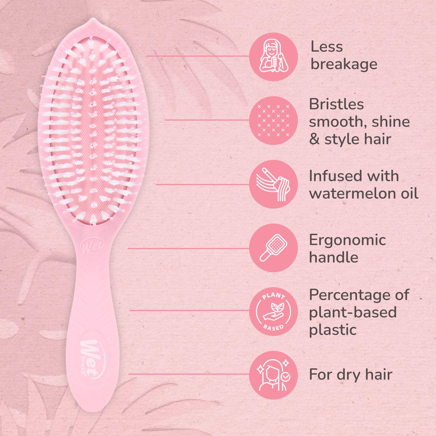 Wet Brush Go Green bristles closeup emphasizes smooth glide.