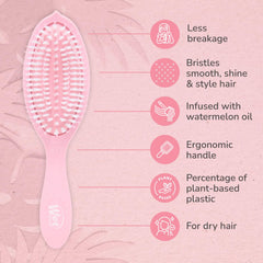 Wet Brush Go Green bristles closeup emphasizes smooth glide.