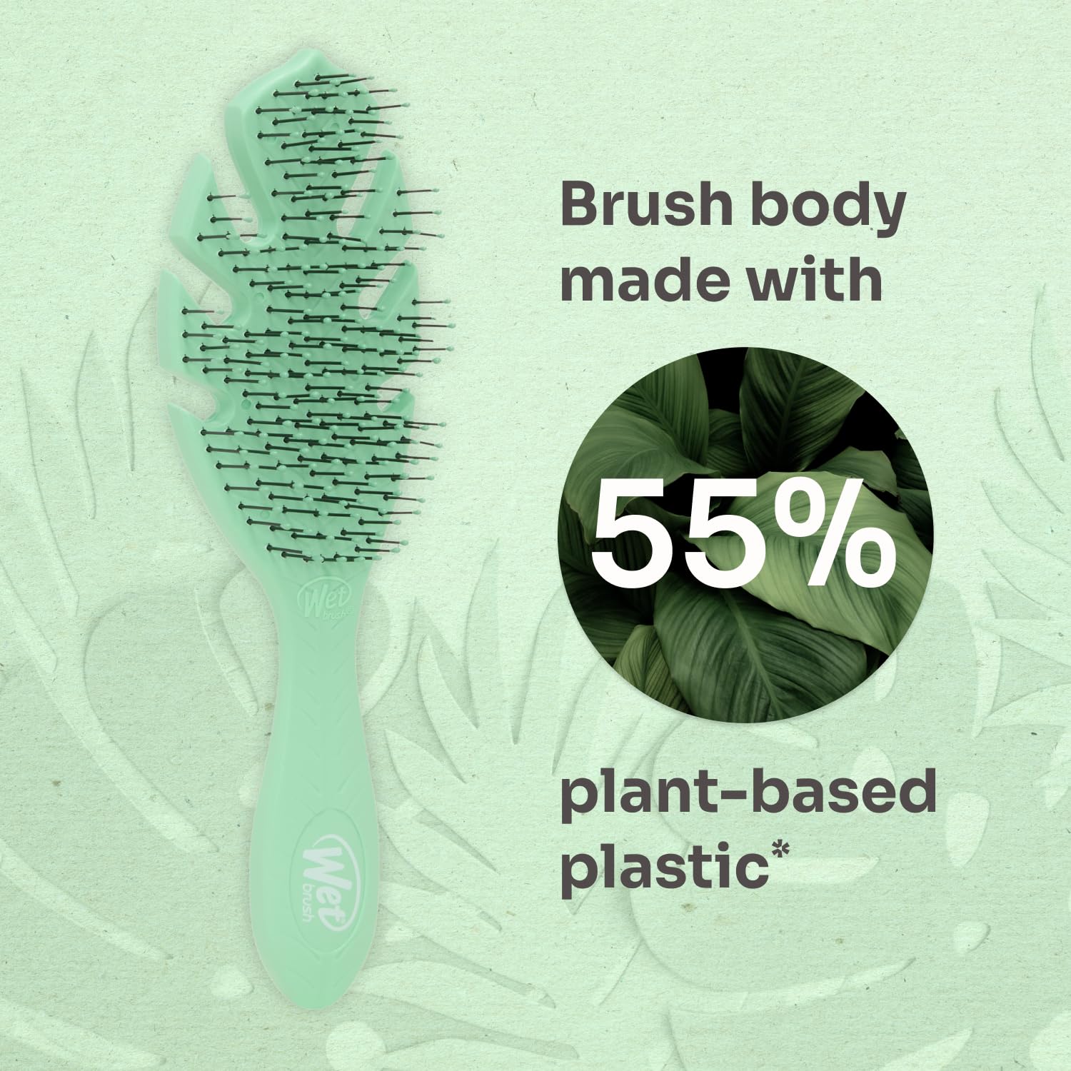 Wet Brush Go Green Detangler suitable for straight, curly, textured hair.
