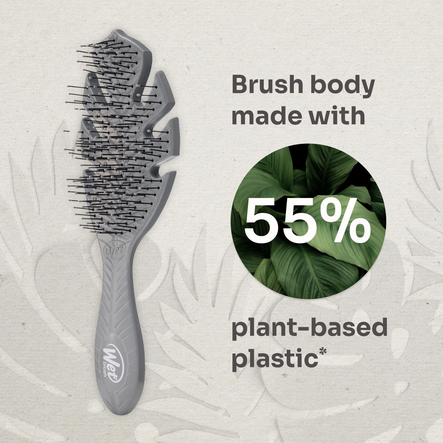 Wet Brush Go Green Detangler packaging highlighting eco-friendly materials.