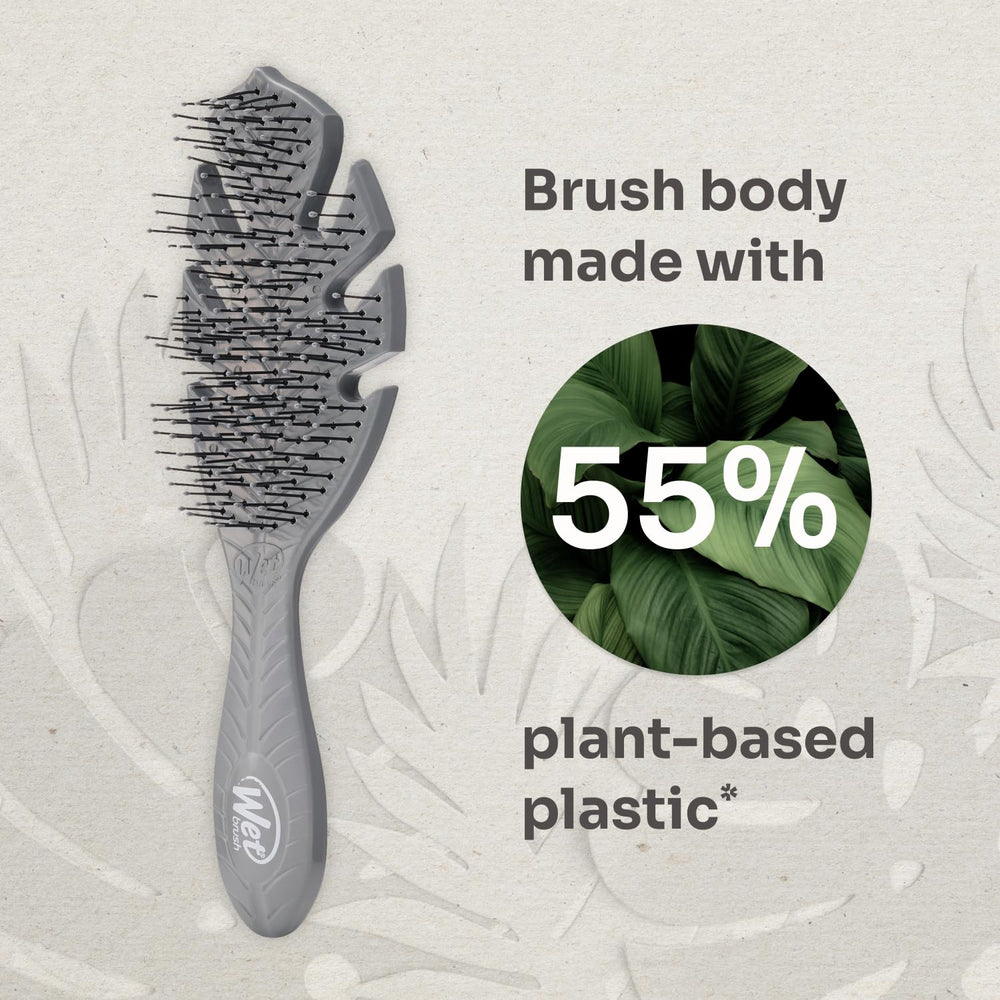 Wet Brush Go Green Detangler packaging highlighting eco-friendly materials.