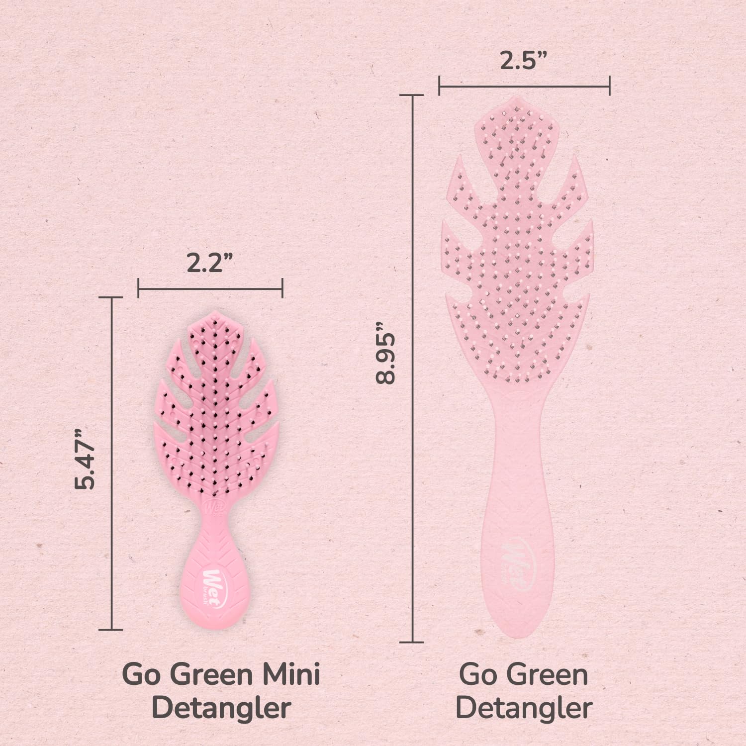 Wet Brush Go Green Mini Detangler Pink versatile for all hair types