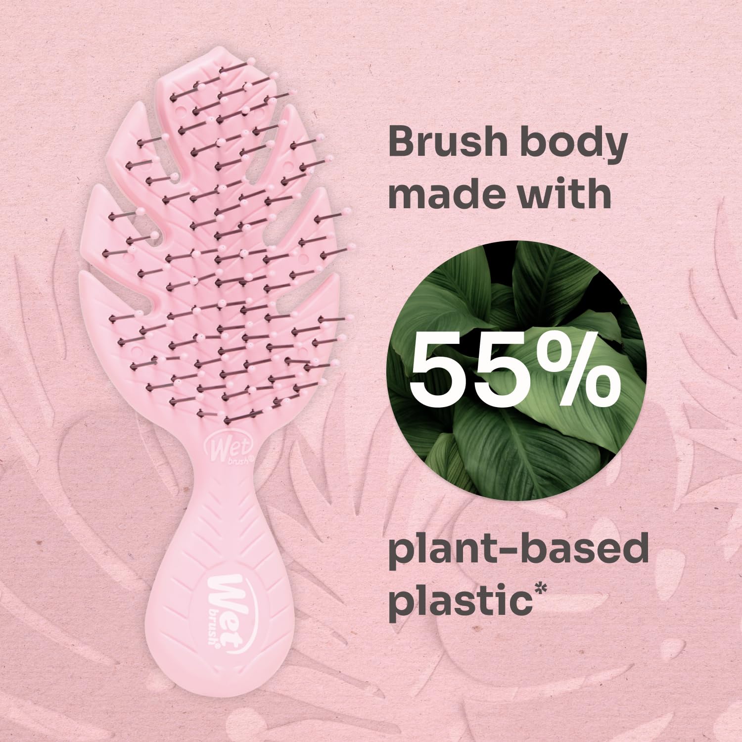 Wet Brush Go Green Mini Detangler Pink flexible bristles for comfortable brushing