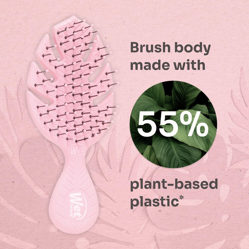Wet Brush Go Green Mini Detangler Pink flexible bristles for comfortable brushing