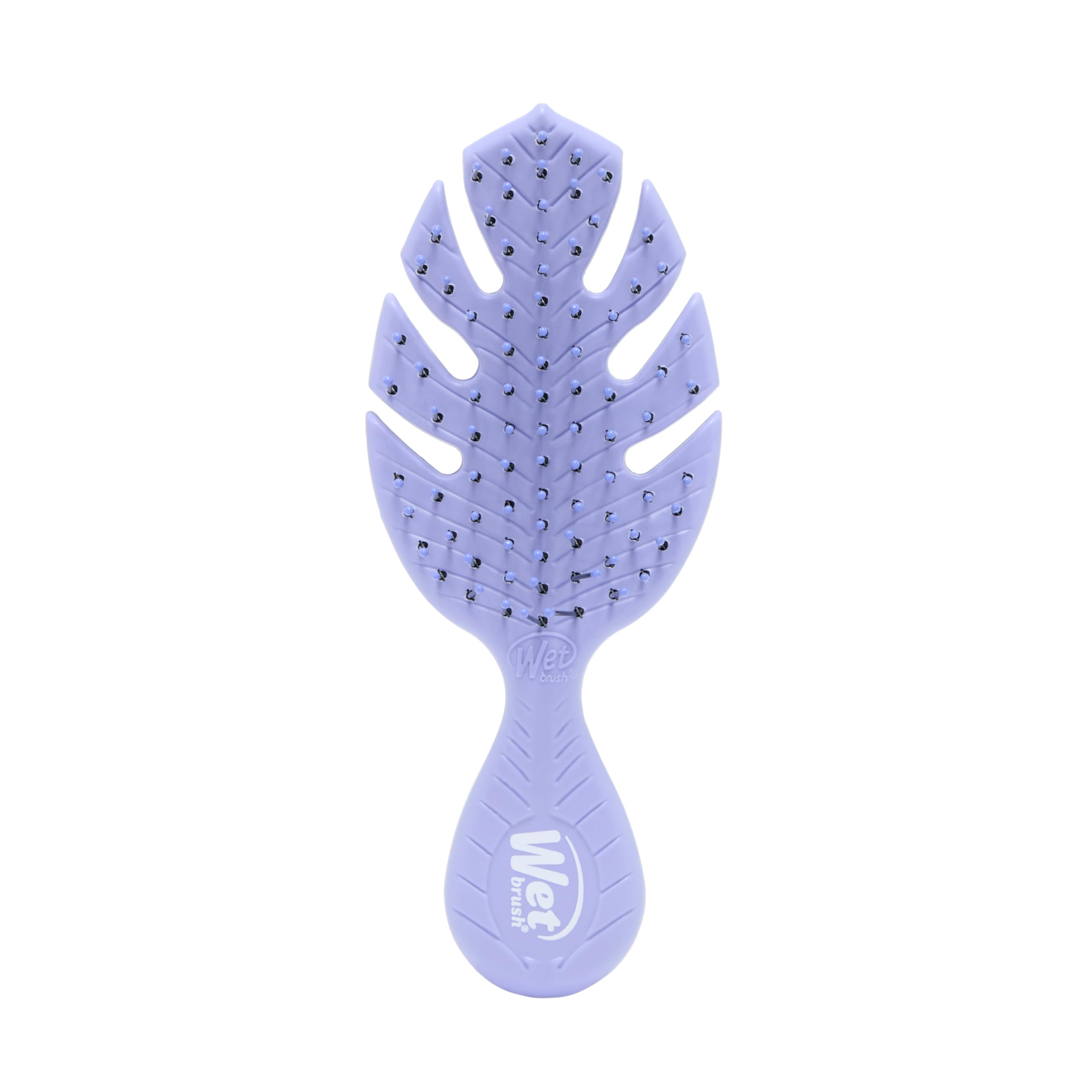 Wet Brush Go Green Mini Detangler Purple front view portable detangler for on-the-go hair care