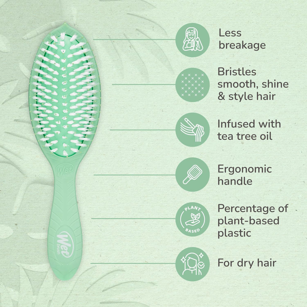 Wet Brush Go Green packaging front highlights eco-friendly design.