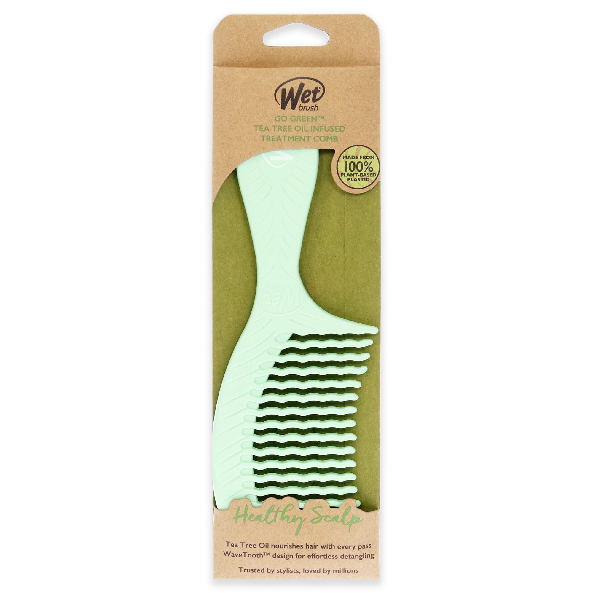 Wet Brush Go Green Tea Tree Oil Infused Treatment Comb nourishes scalp and hair.