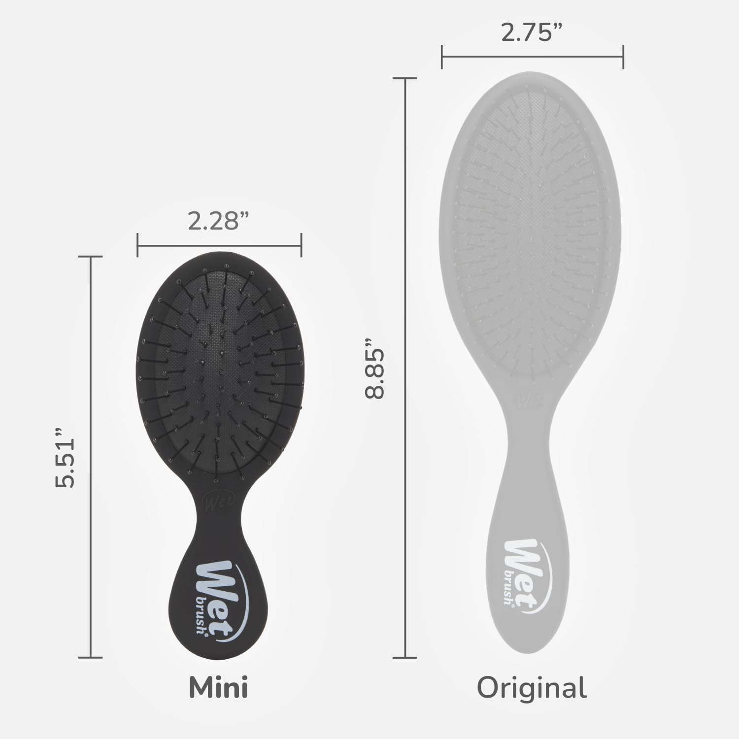 Wet Brush Mini Detangler on dry hair for snag-free detangling