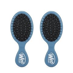 Wet Brush Mini Detangler blue 2-pack handles for easy on-the-go detangling.