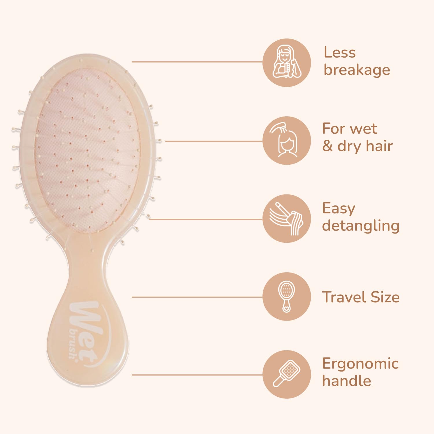 Wet Brush Mini Detangler – on-the-go solution for wet or dry hair.