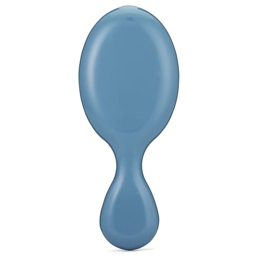 Wet Brush Mini Detangler Elemental Blue side view highlights portable design for on-the-go styling.