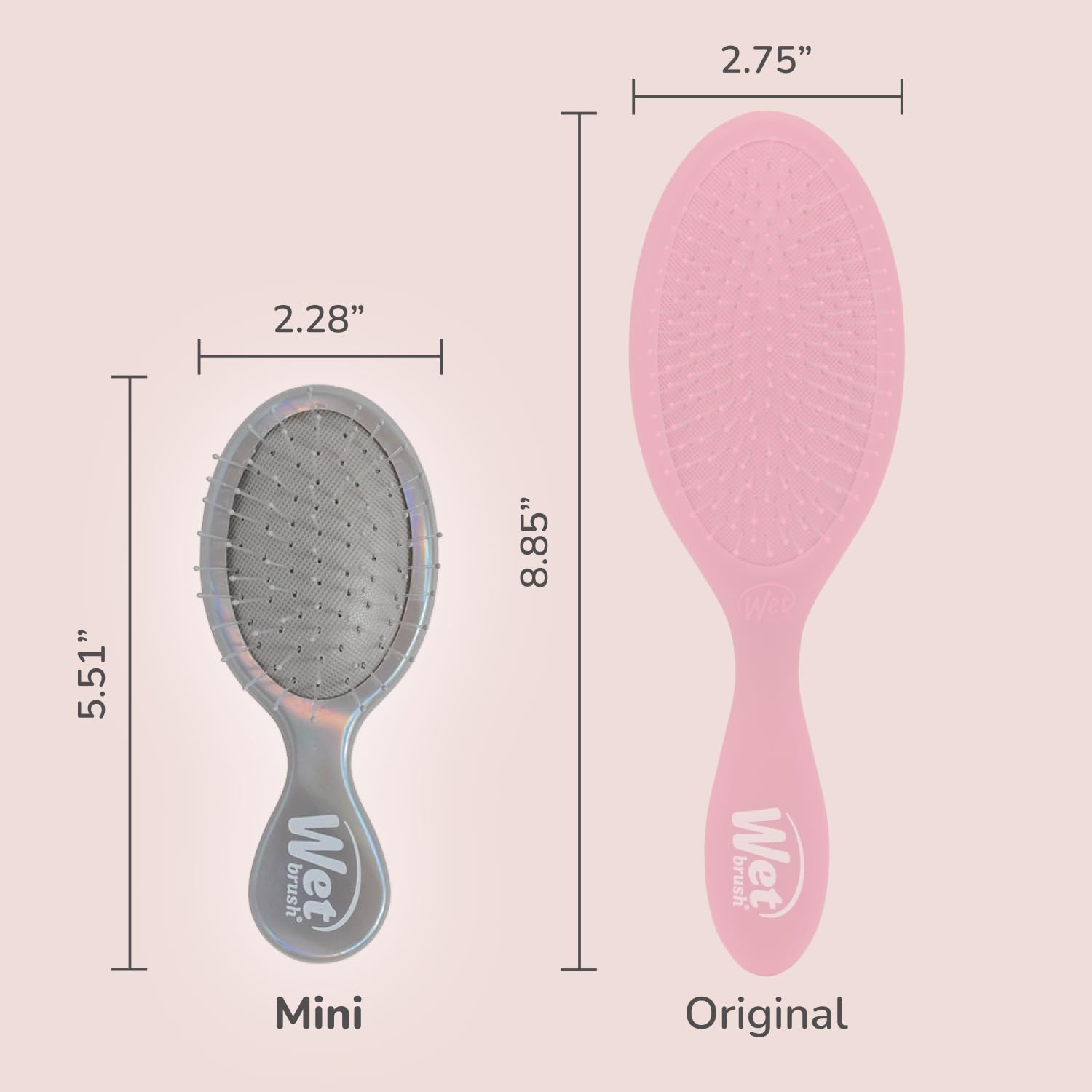 Wet Brush Mini Detangler used on dry hair for efficient detangling.