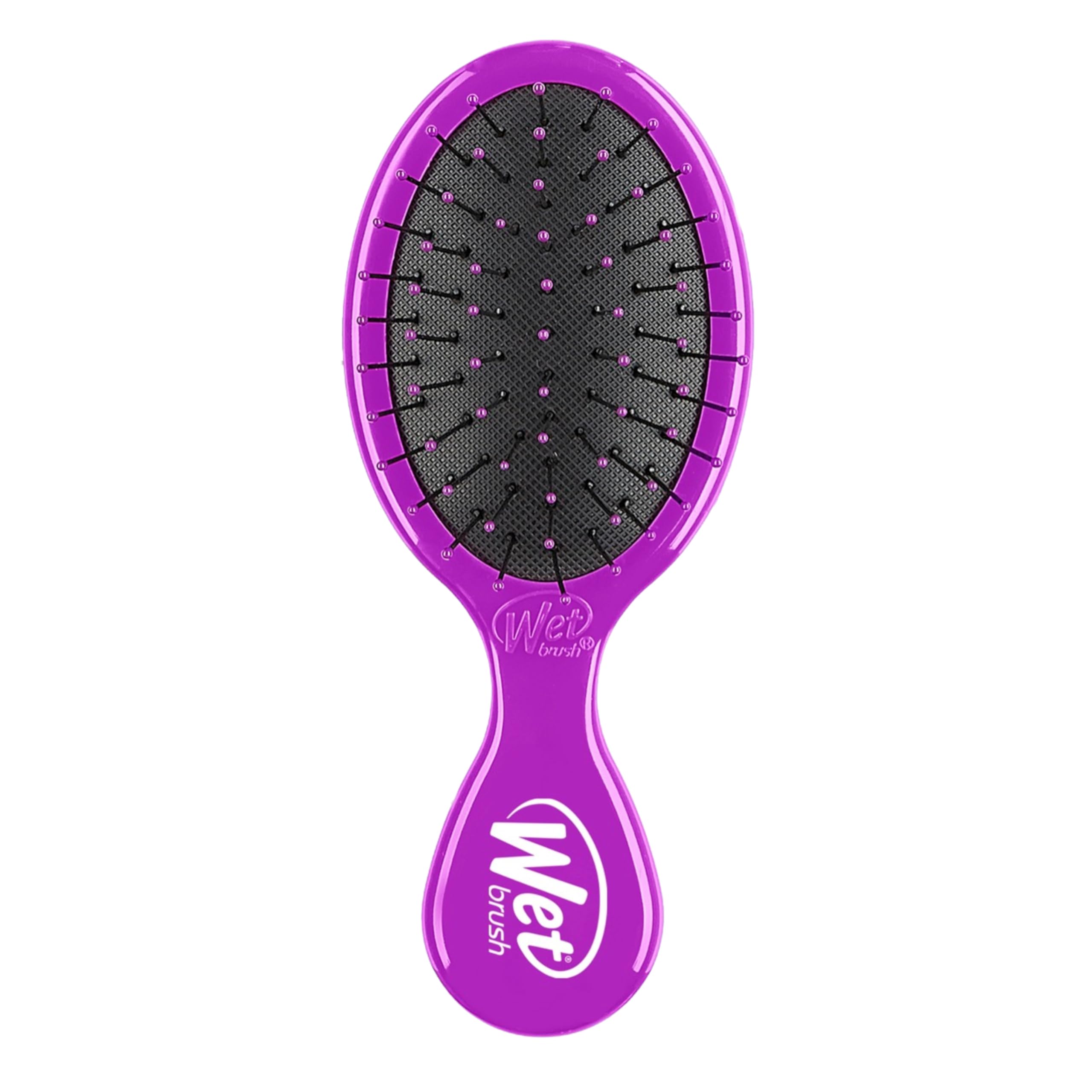 Wet Brush Mini Detangler pink bristles glide through tangles with ease on wet or dry hair
