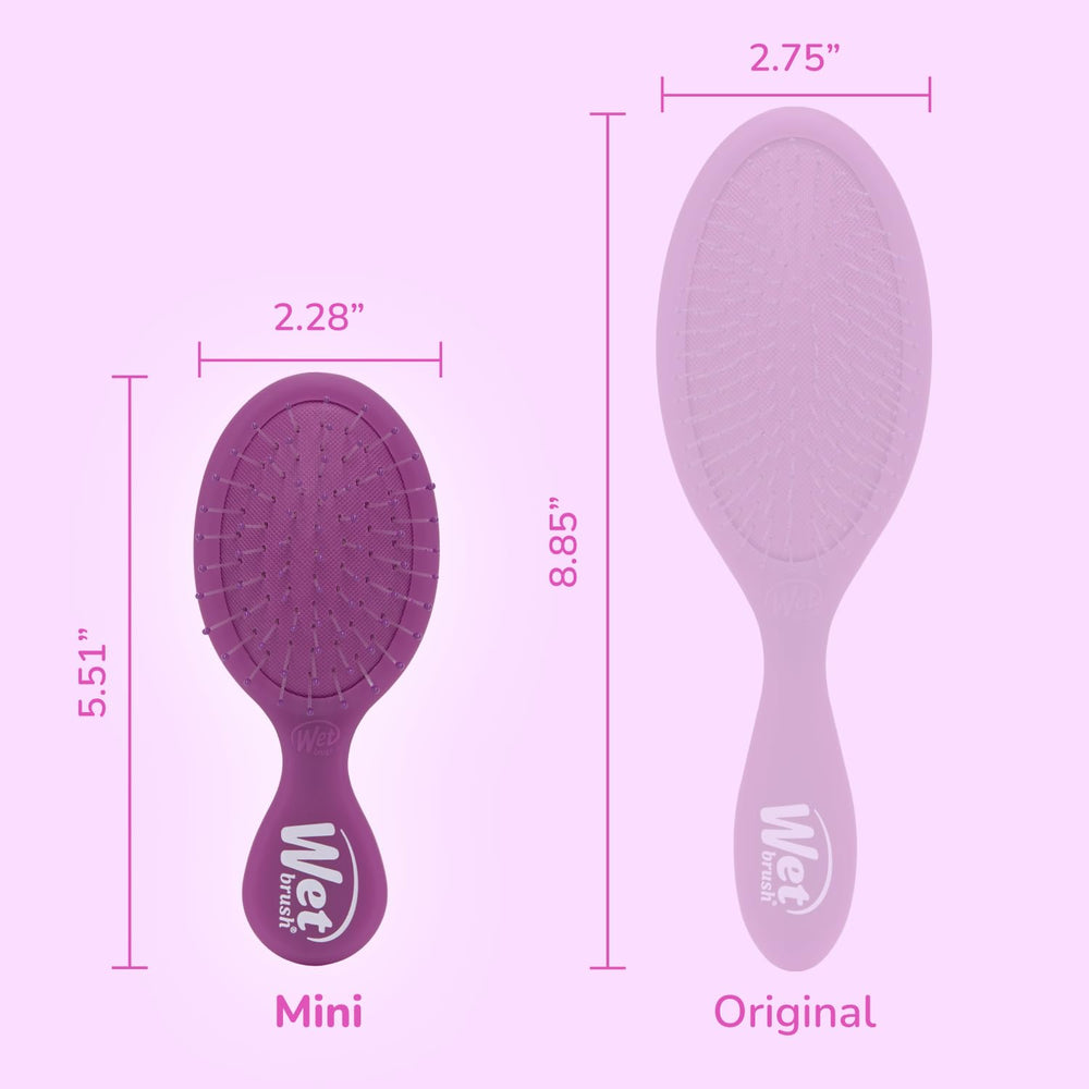 Wet Brush Mini Detangler Purple Frost on dry hair for easy knot release