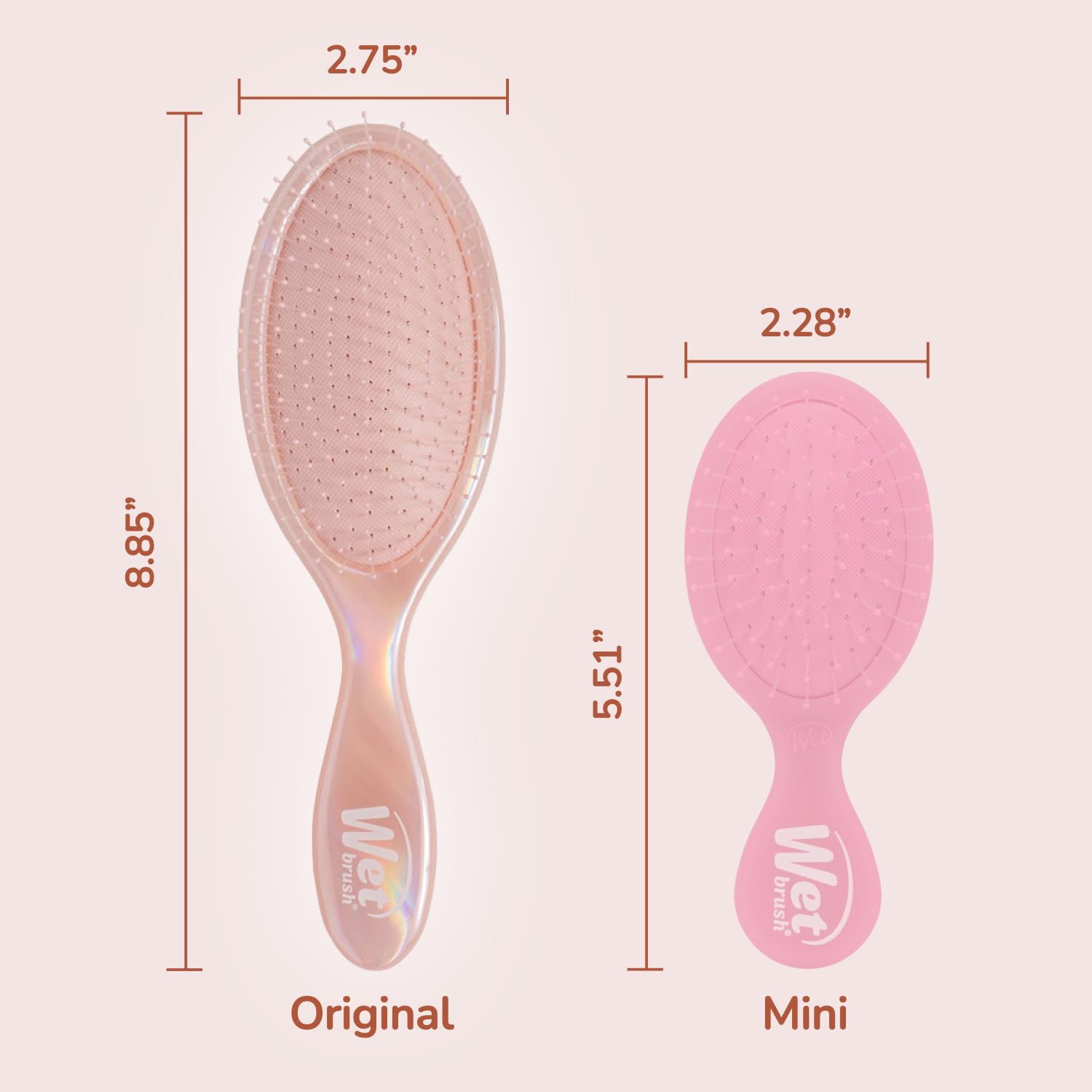 Wet Brush Original Detangler on wet hair delivers fast detangling.