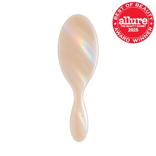 Wet Brush Original Detangler cream iridescence—side view highlighting ergonomic handle