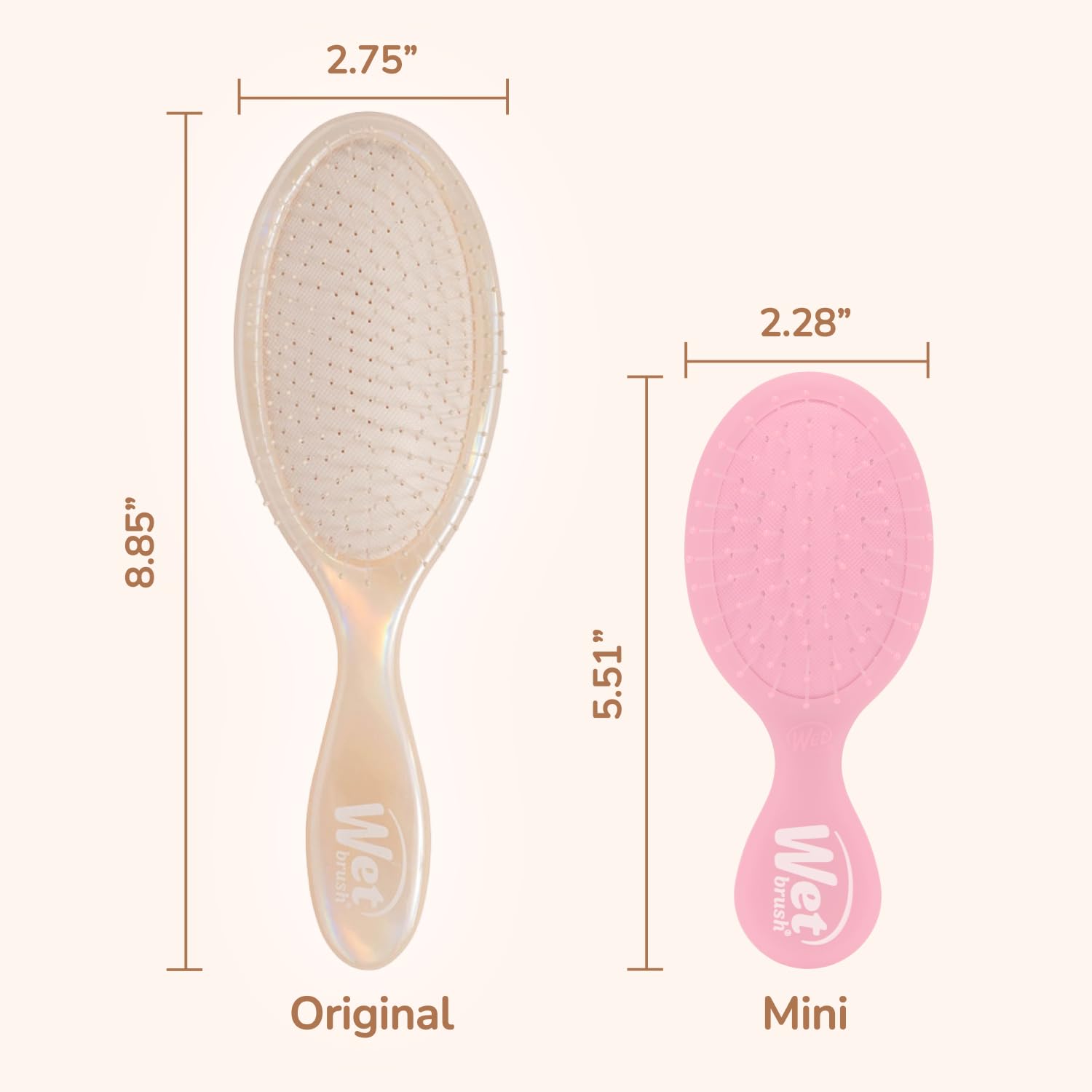 Wet Brush Original Detangler cream iridescence—top-down view with limited edition branding