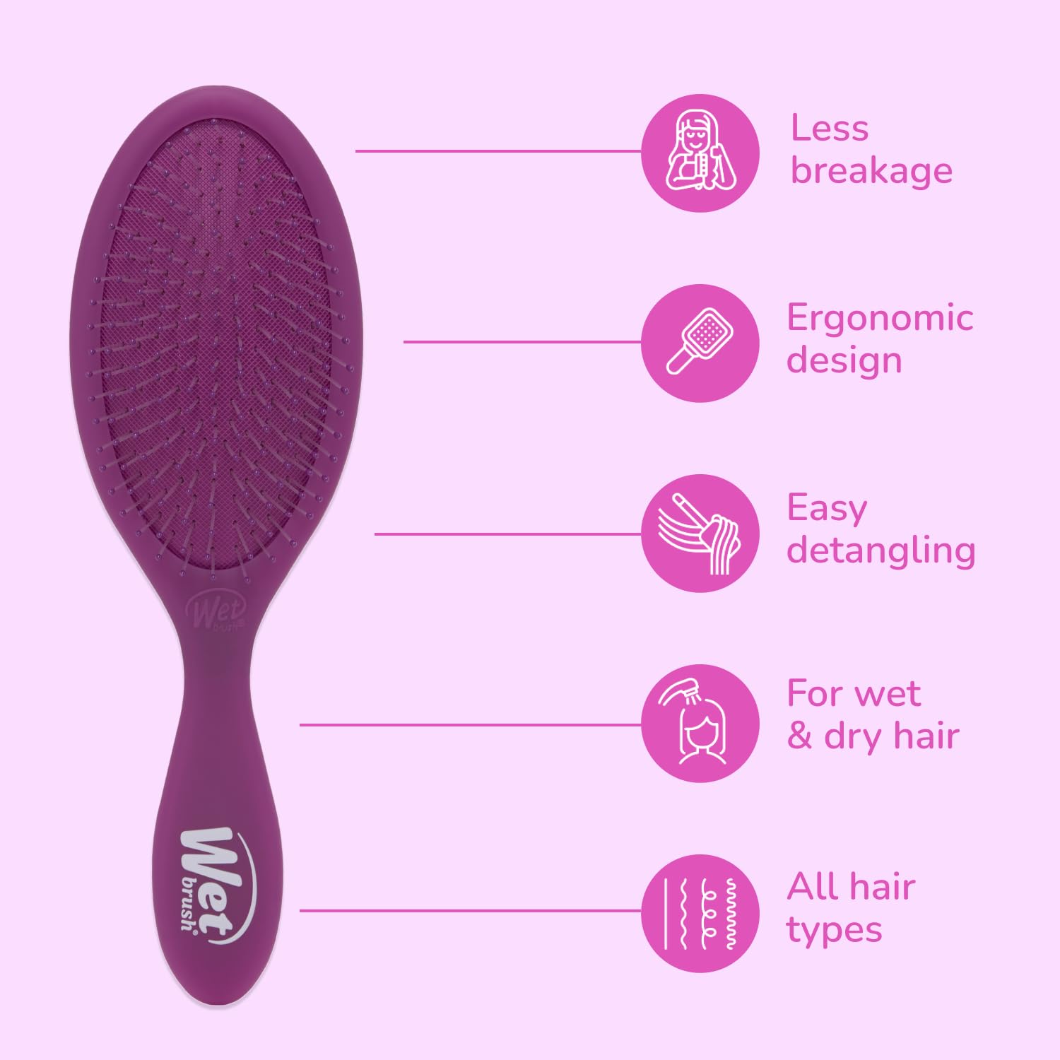 Curly hair-ready Wet Brush detangles textured curls smoothly